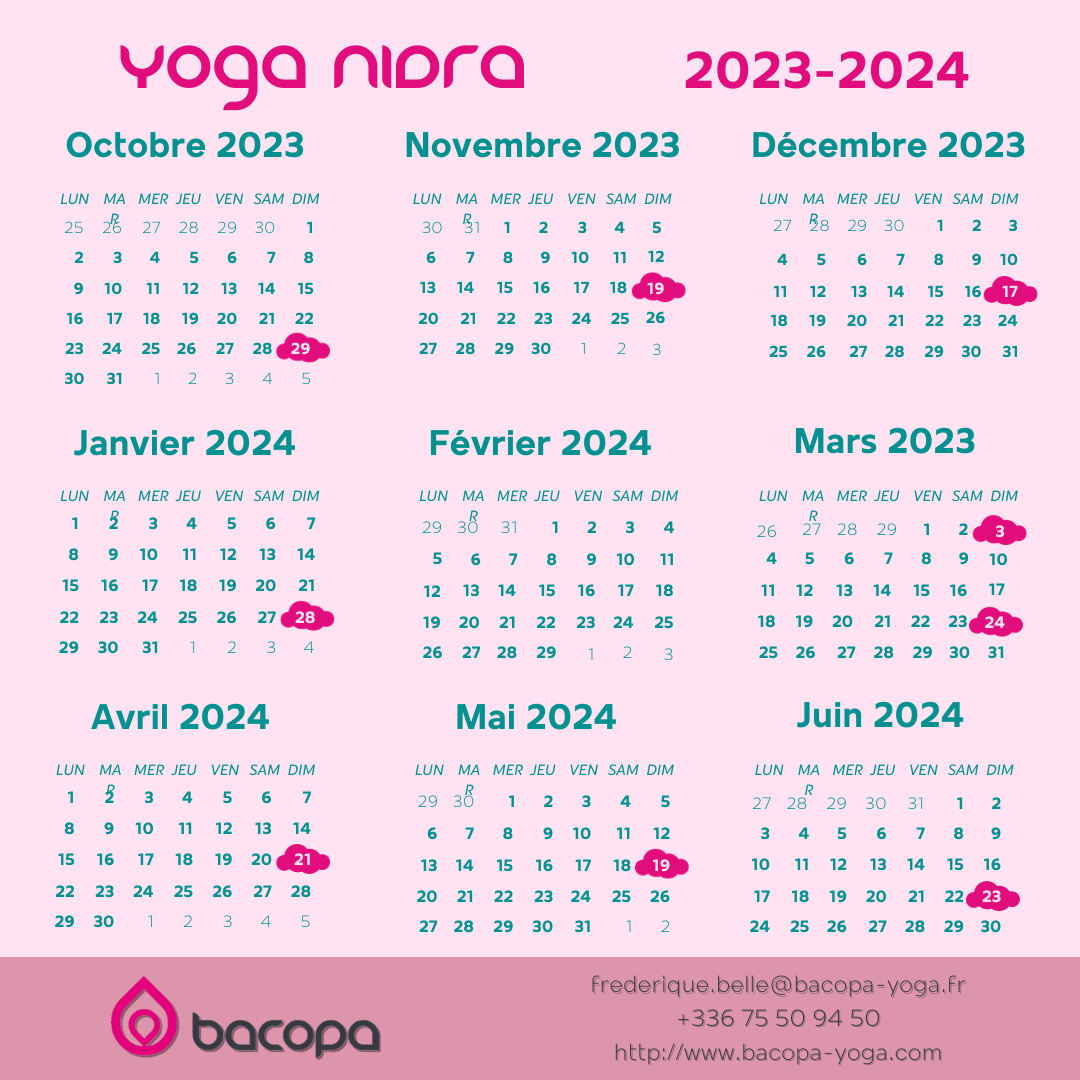 Calendrier Yoga Nidra 2023/2023